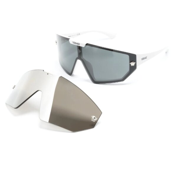 NEW VERSACE SHIELD SUNGLASSES MOD 4461 314/87 GREY BLACK VE4461 31487 - Picture 3 of 9